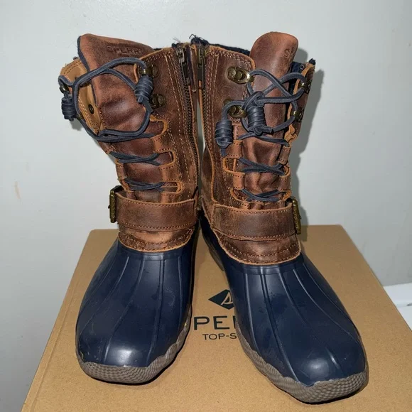 Sperry Brown and Blue Boots - Picture 2 of 8